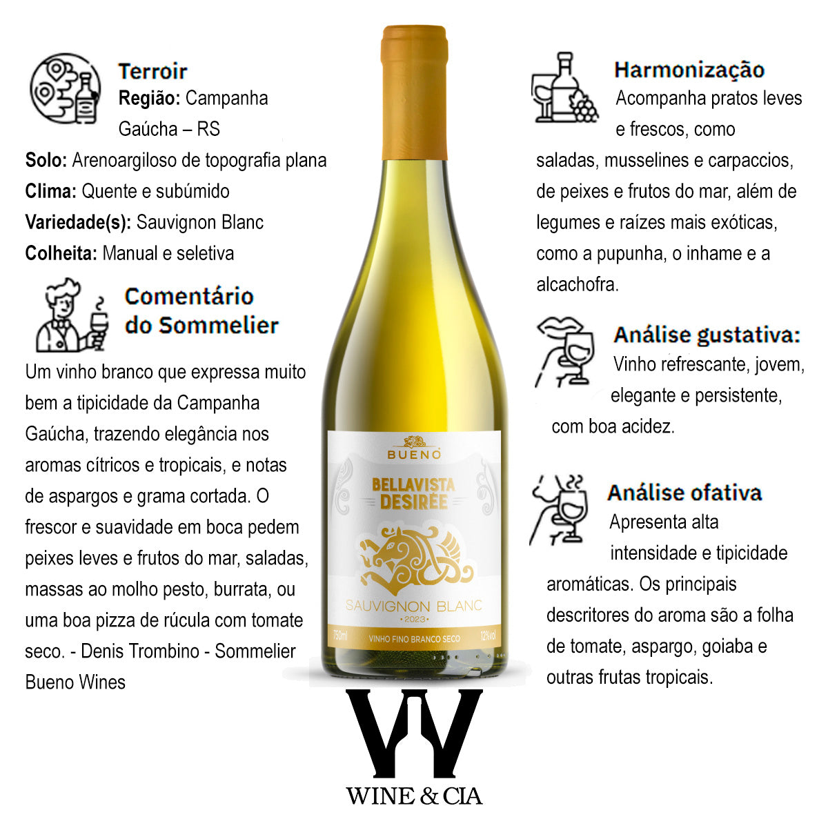 Vinho Bueno Bellavista Desirée Sauvignon Blanc 750ml