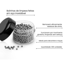 Kit Para Limpeza - Bolinhas De Aço, Escova Flexível E Suporte Para Decanter