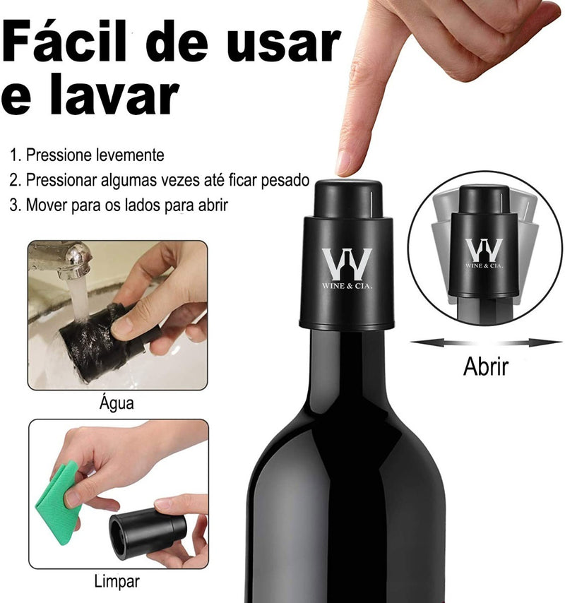 Vacuo Portátil Vinho em casa + Abridor Sommelier Oakville