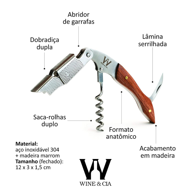 Vacuo Portátil Vinho em casa + Abridor Sommelier Oakville