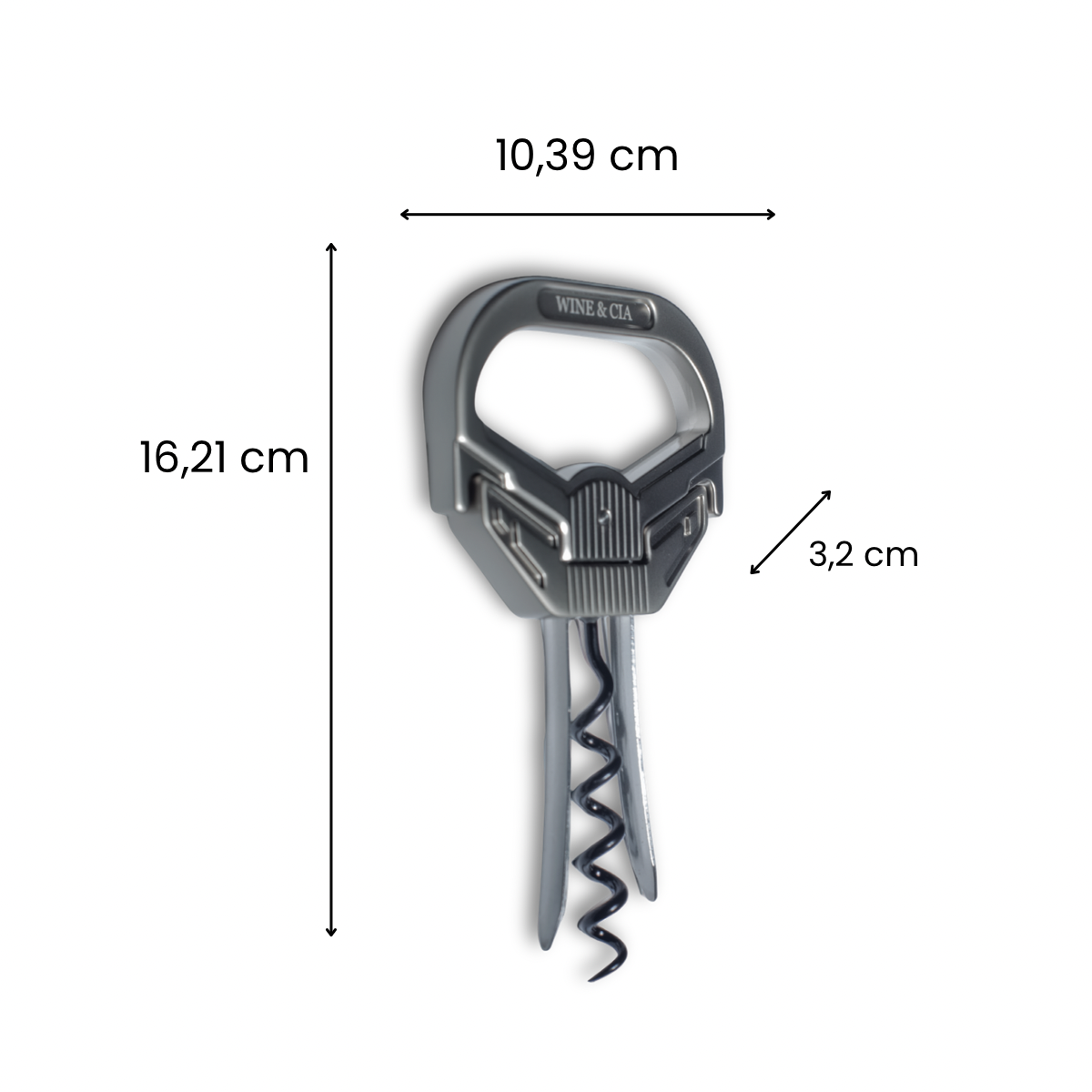 Abridor De Vinho Para Rolhas e Garrafas Antigas Com 2 Lâminas e Rosca
